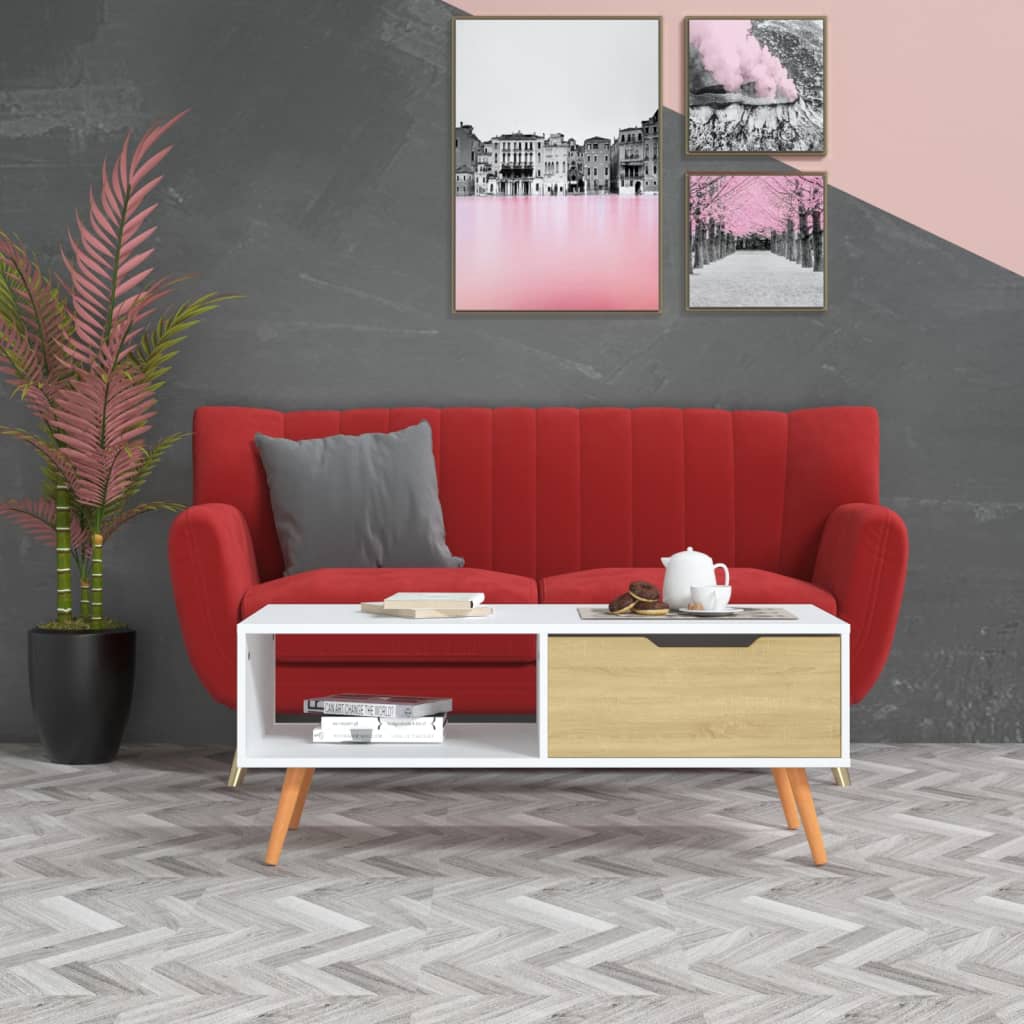 vidaXL Coffee Table End Table Living Room Accent Sofa Table Engineered Wood-12