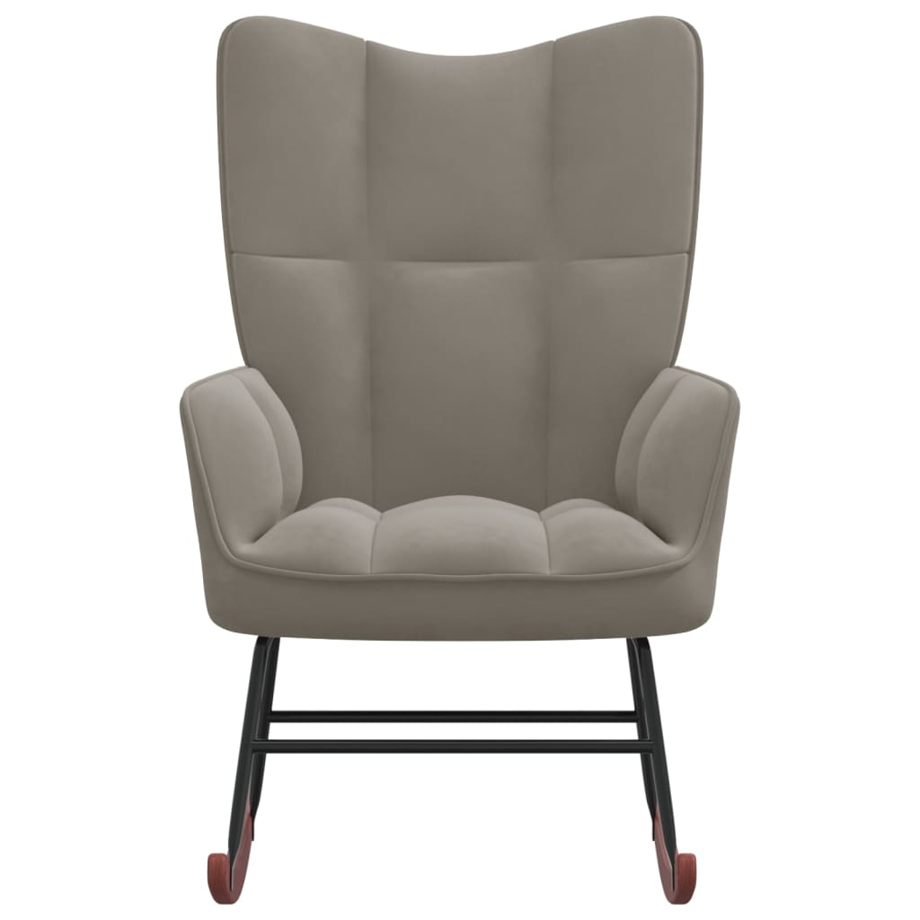 vidaXL Rocking Chair Light Gray Velvet-0