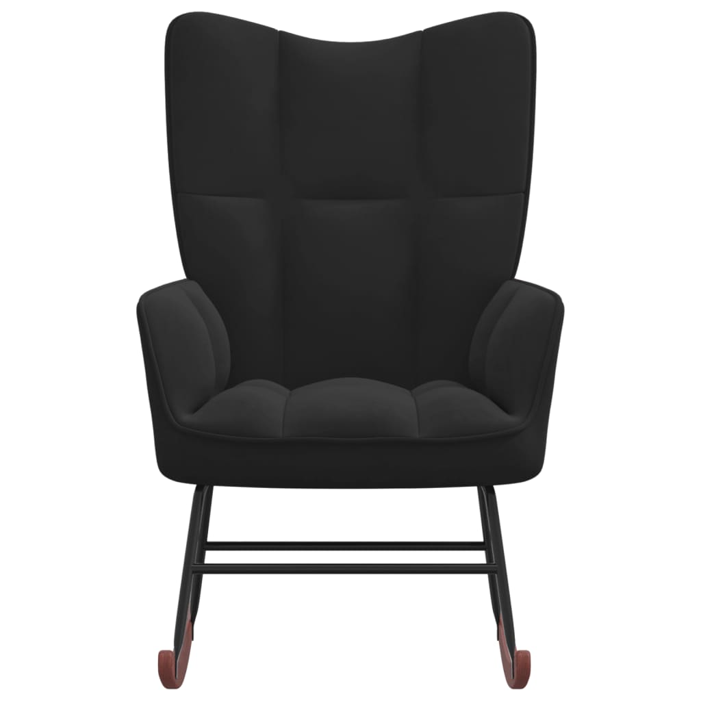 vidaXL Rocking Chair Black Velvet-0