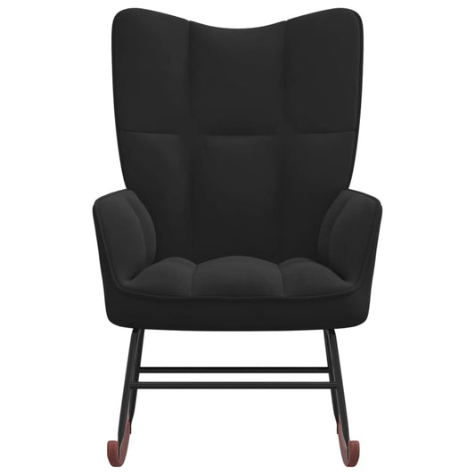 vidaXL Rocking Chair Black Velvet-0