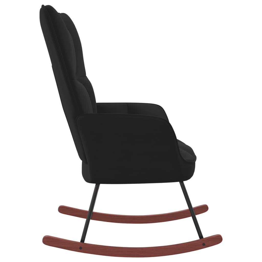 vidaXL Rocking Chair Black Velvet-1