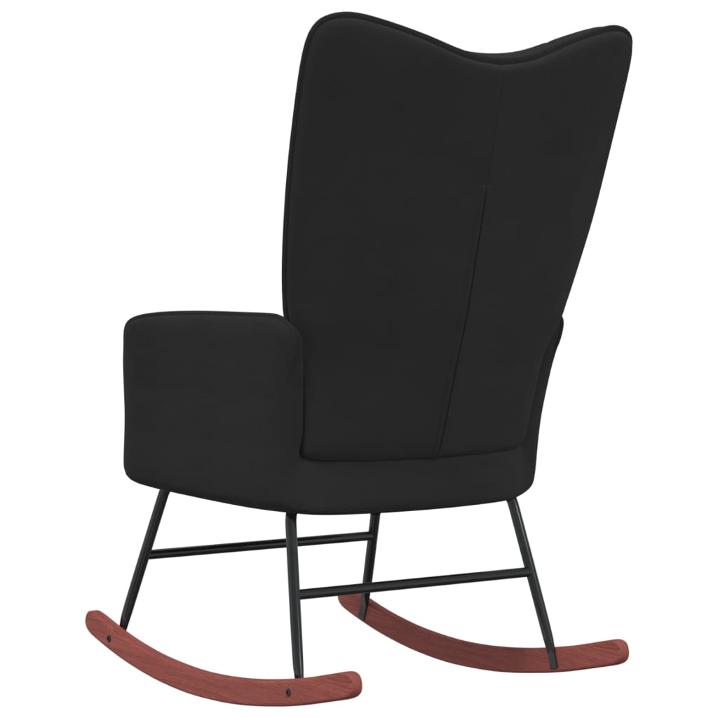 vidaXL Rocking Chair Black Velvet-2
