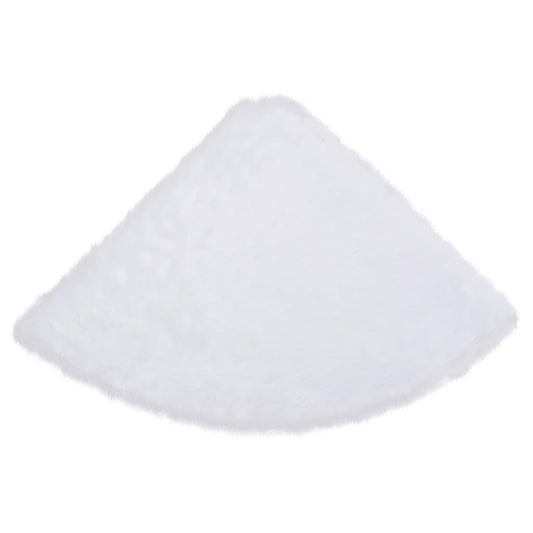vidaXL Christmas Tree Skirt Decoration Artificial Tree Mat White Faux Fur-0