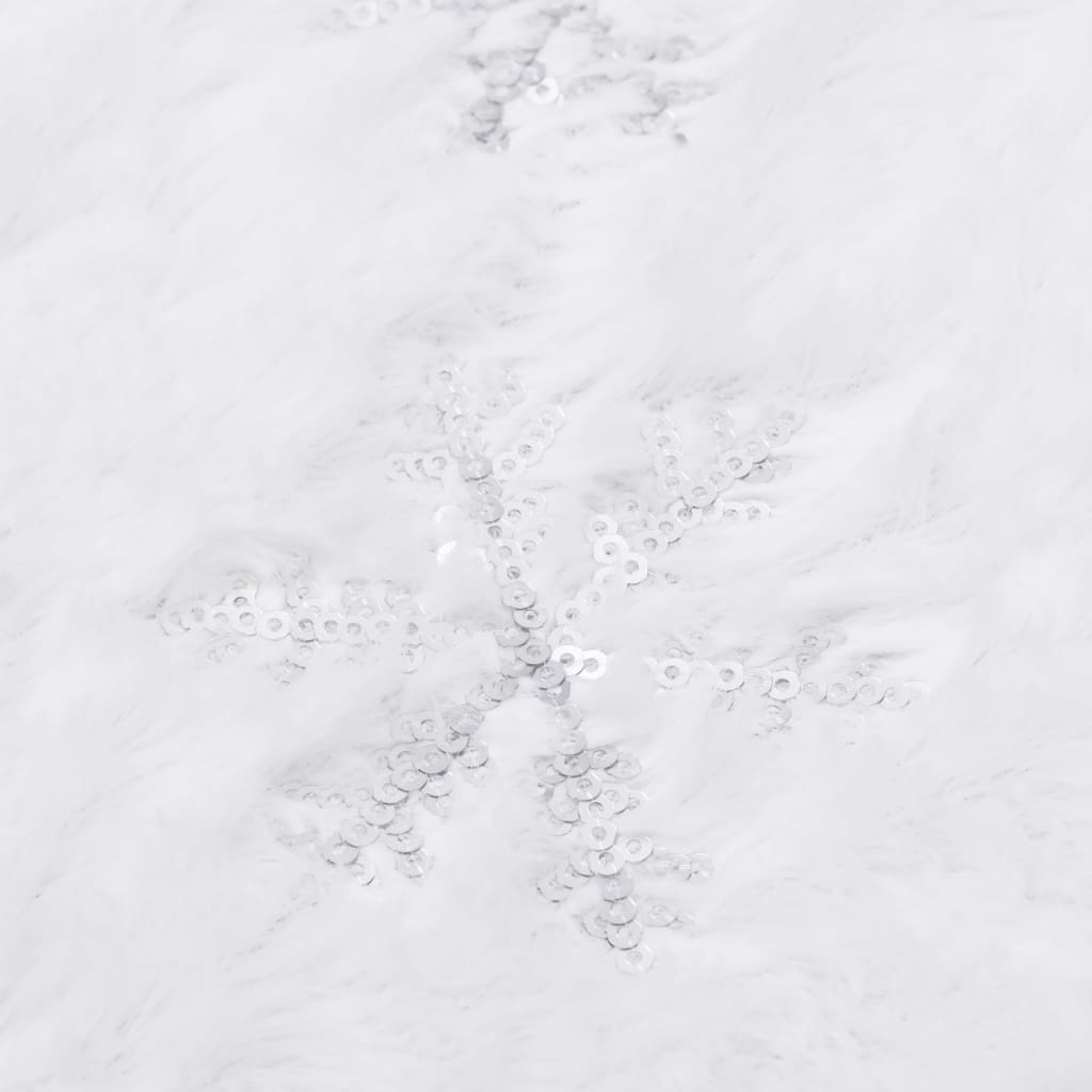 vidaXL Christmas Tree Skirt Artificial Xmas Tree Mat Luxury White Faux Fur-4