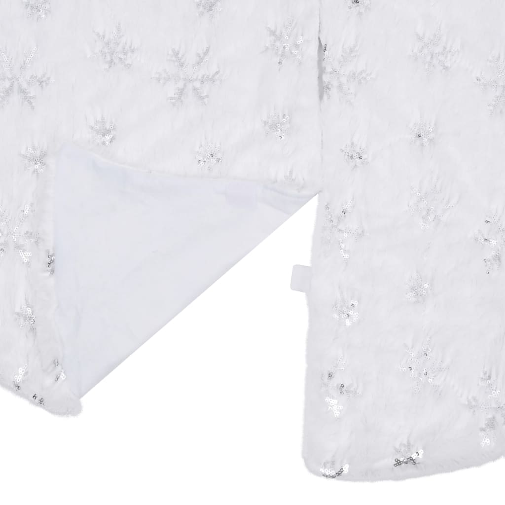 vidaXL Christmas Tree Skirt Artificial Xmas Tree Mat Luxury White Faux Fur-1