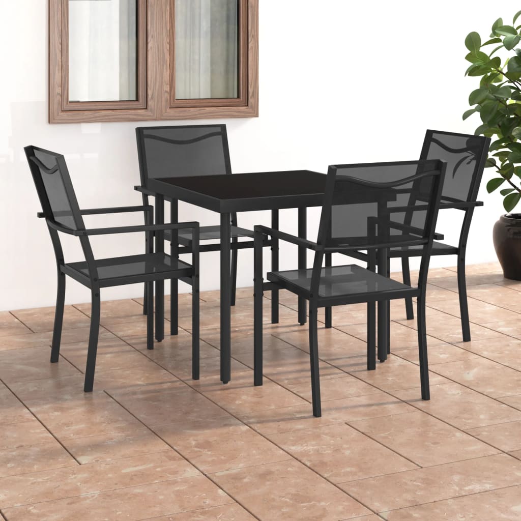 vidaXL Patio Dining Set Outdoor Table and Chair Patio Conversation Set Steel-5