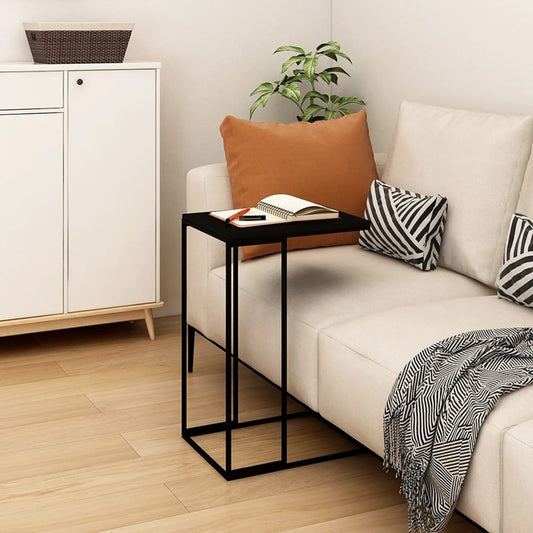 vidaXL Side Table Black 15.7"x11.8"x23.2" Engineered Wood-0