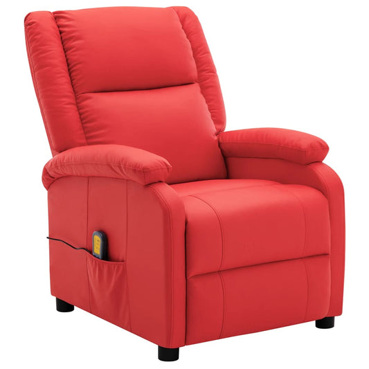 vidaXL Massage Chair Massaging Recliner Push Chair for Elderly Faux Leather-0