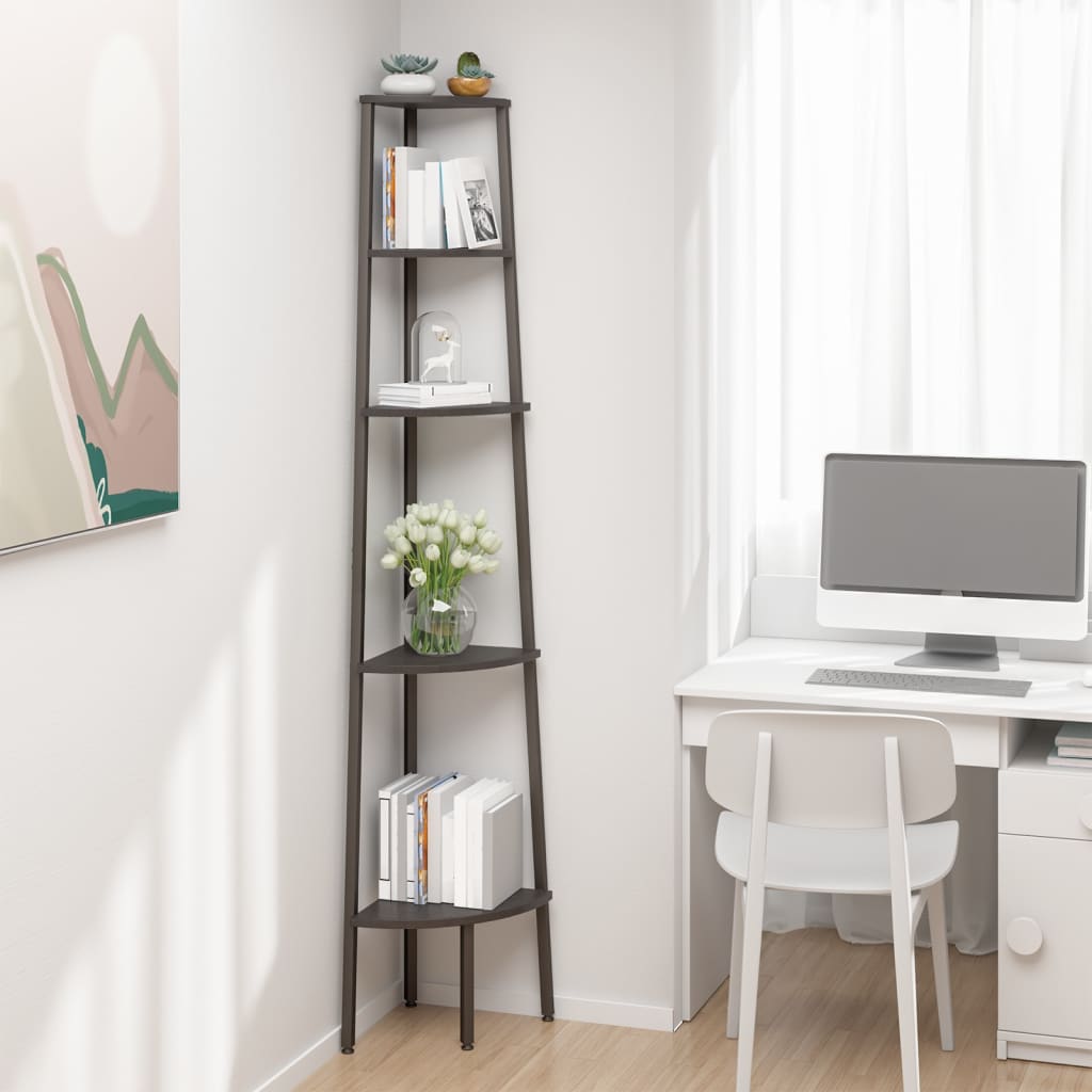 vidaXL 5-Tier Corner Shelf Storage Display Bookshelf for Home Living Room-5
