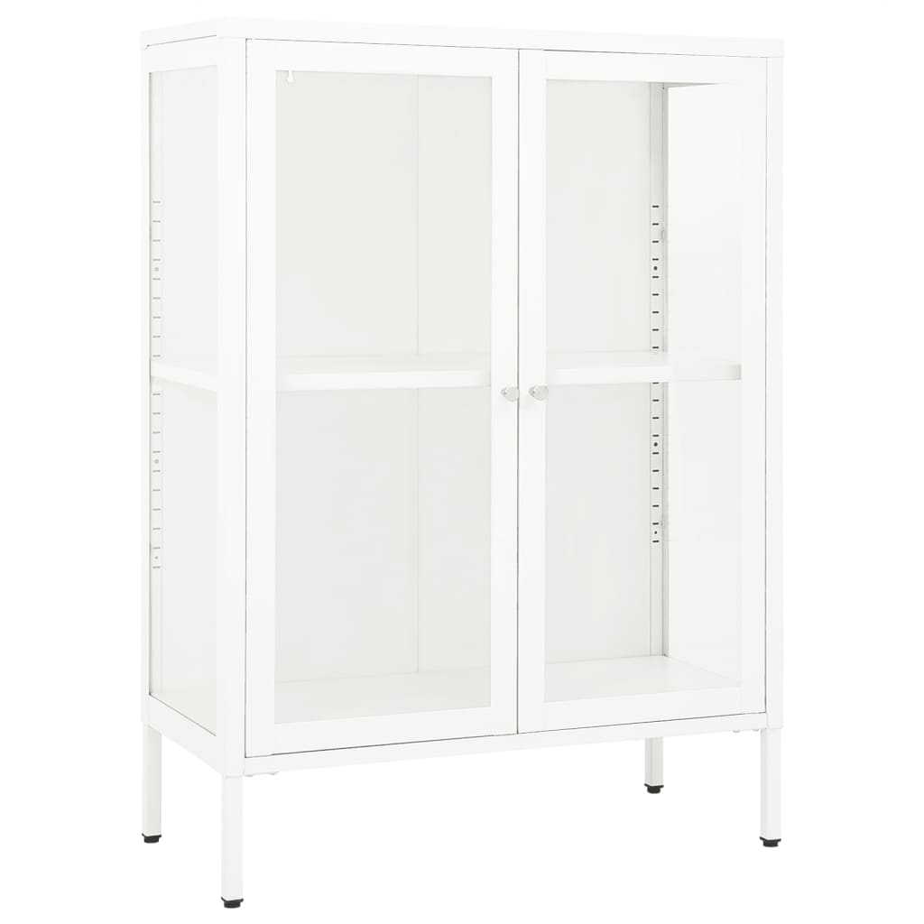 vidaXL Sideboard Storage Side Table for Living Room Bedroom Steel and Glass-0