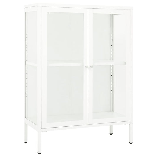 vidaXL Sideboard Storage Side Table for Living Room Bedroom Steel and Glass-0