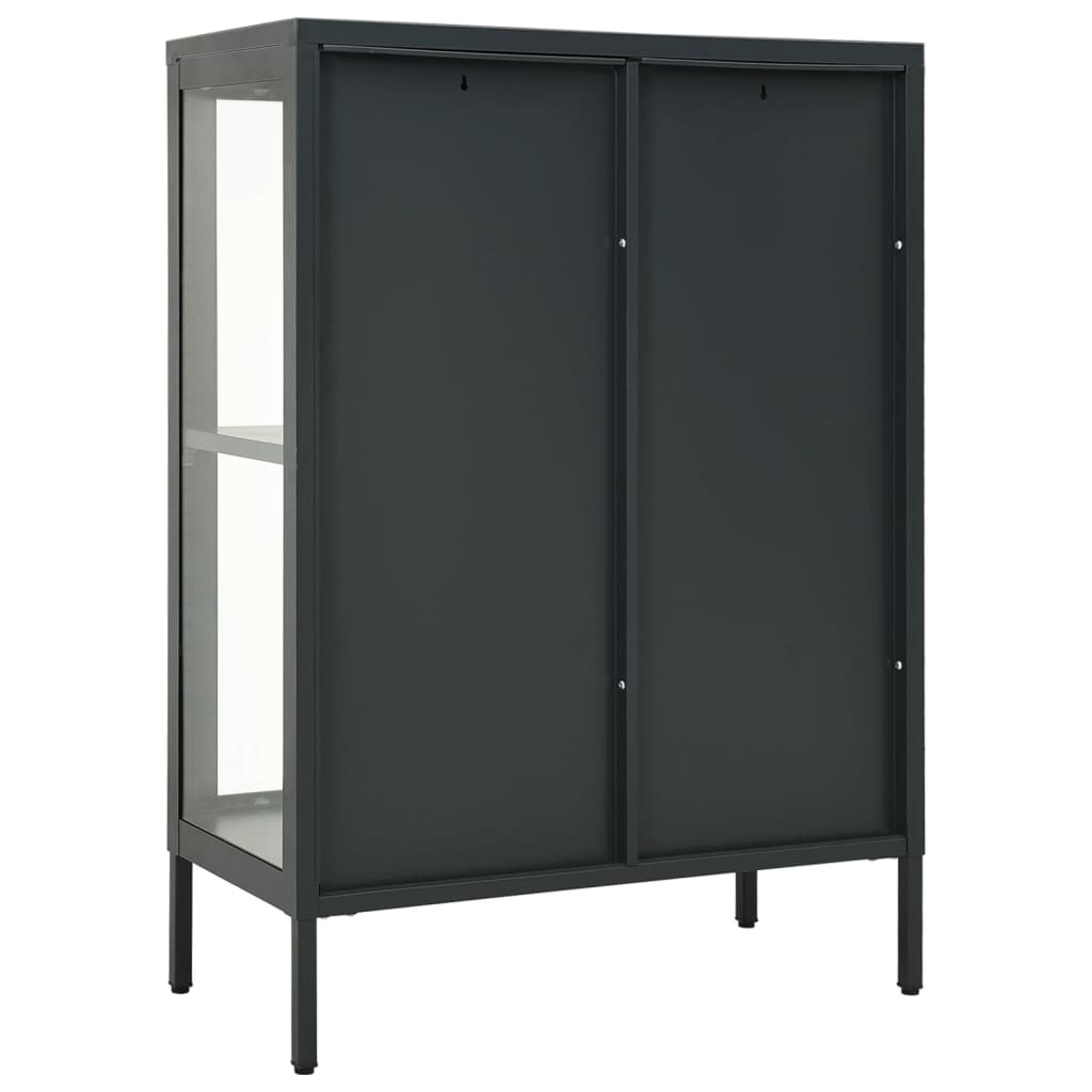 vidaXL Sideboard Storage Side Table for Living Room Bedroom Steel and Glass-2