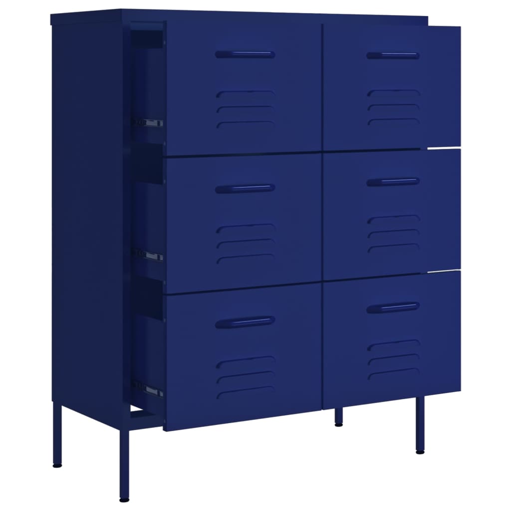 vidaXL Drawer Cabinet Freestanding Storage File Cabinet for Home Office Steel-2