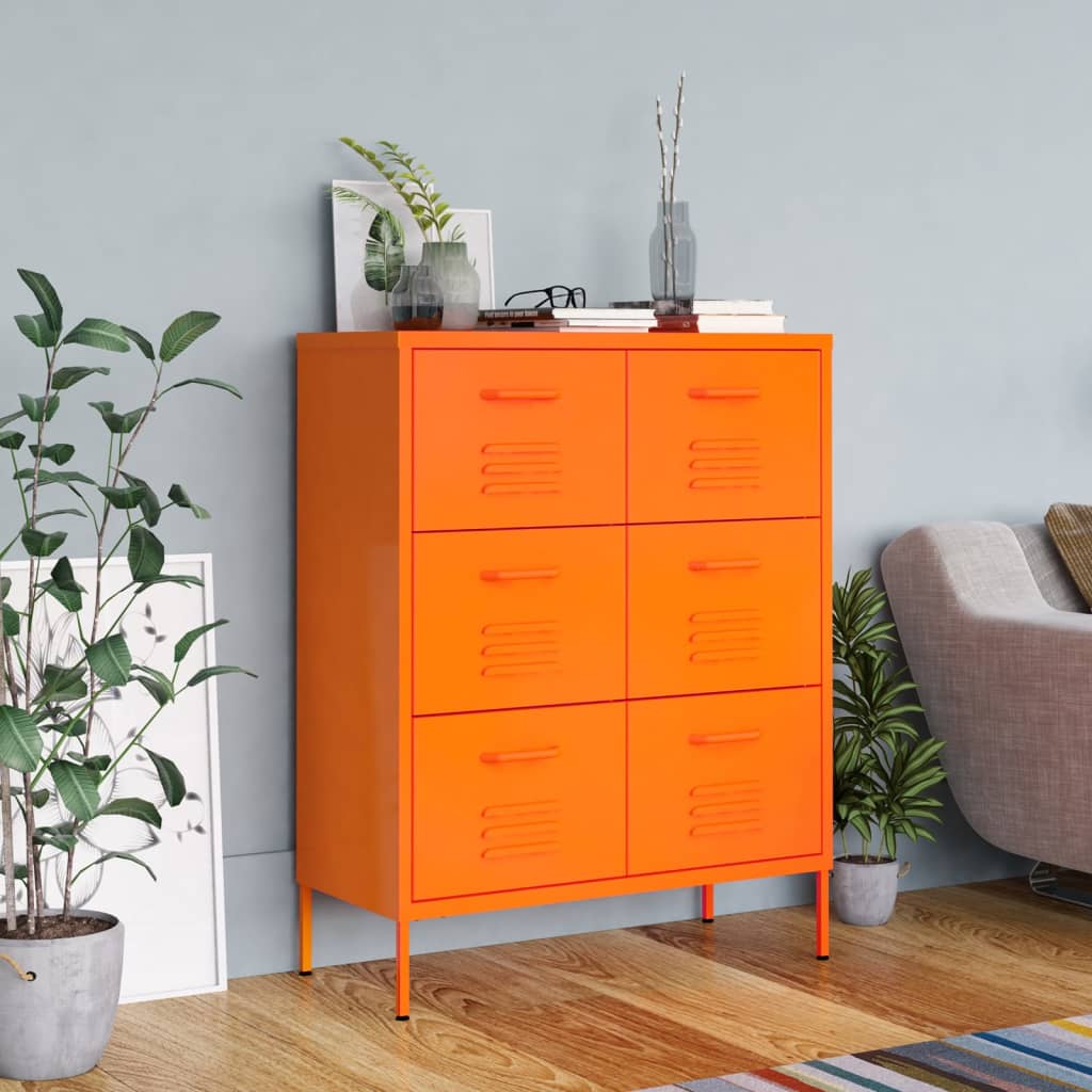 vidaXL Drawer Cabinet Freestanding Storage File Cabinet for Home Office Steel-11