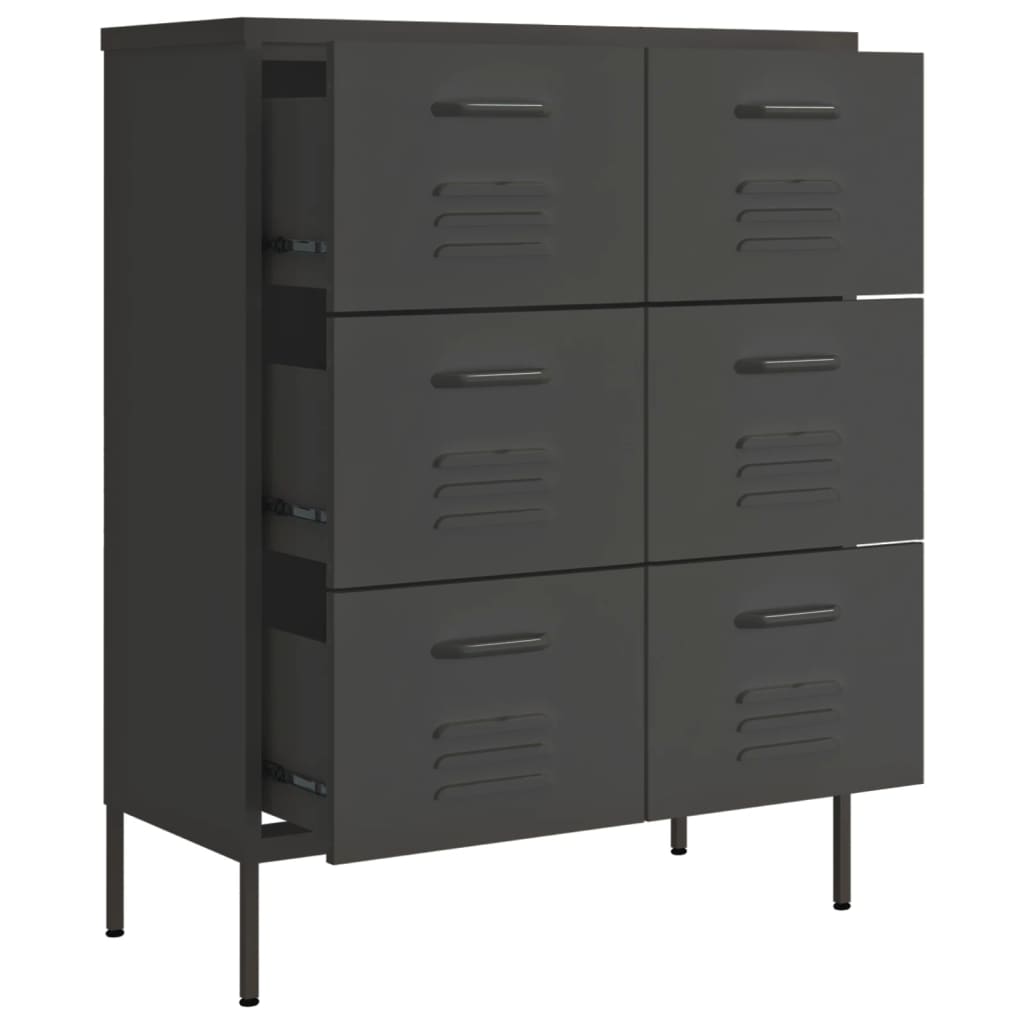 vidaXL Drawer Cabinet Freestanding Storage File Cabinet for Home Office Steel-0