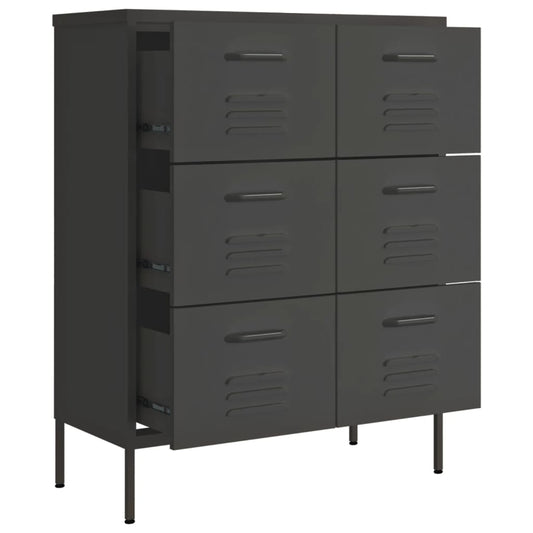 vidaXL Drawer Cabinet Freestanding Storage File Cabinet for Home Office Steel-0