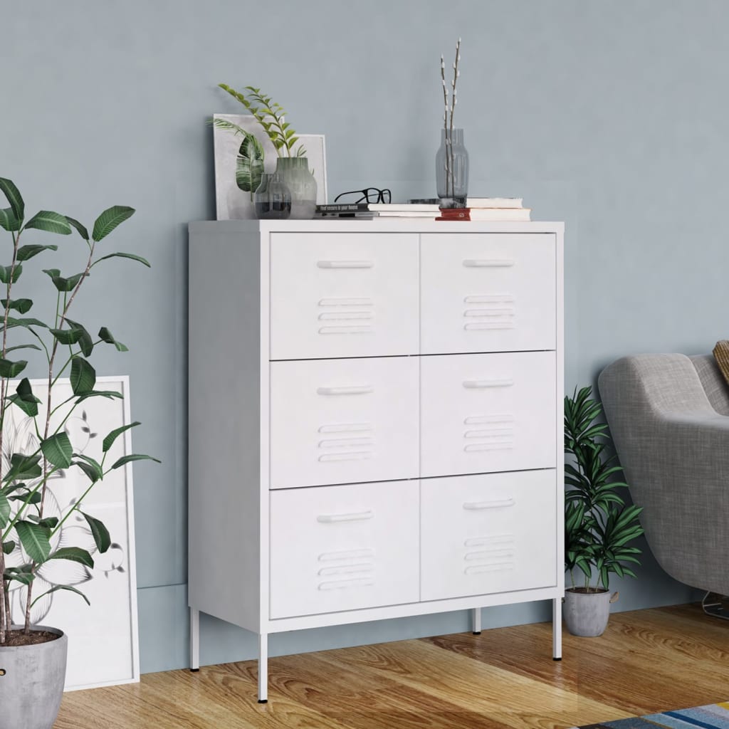 vidaXL Drawer Cabinet Freestanding Storage File Cabinet for Home Office Steel-13