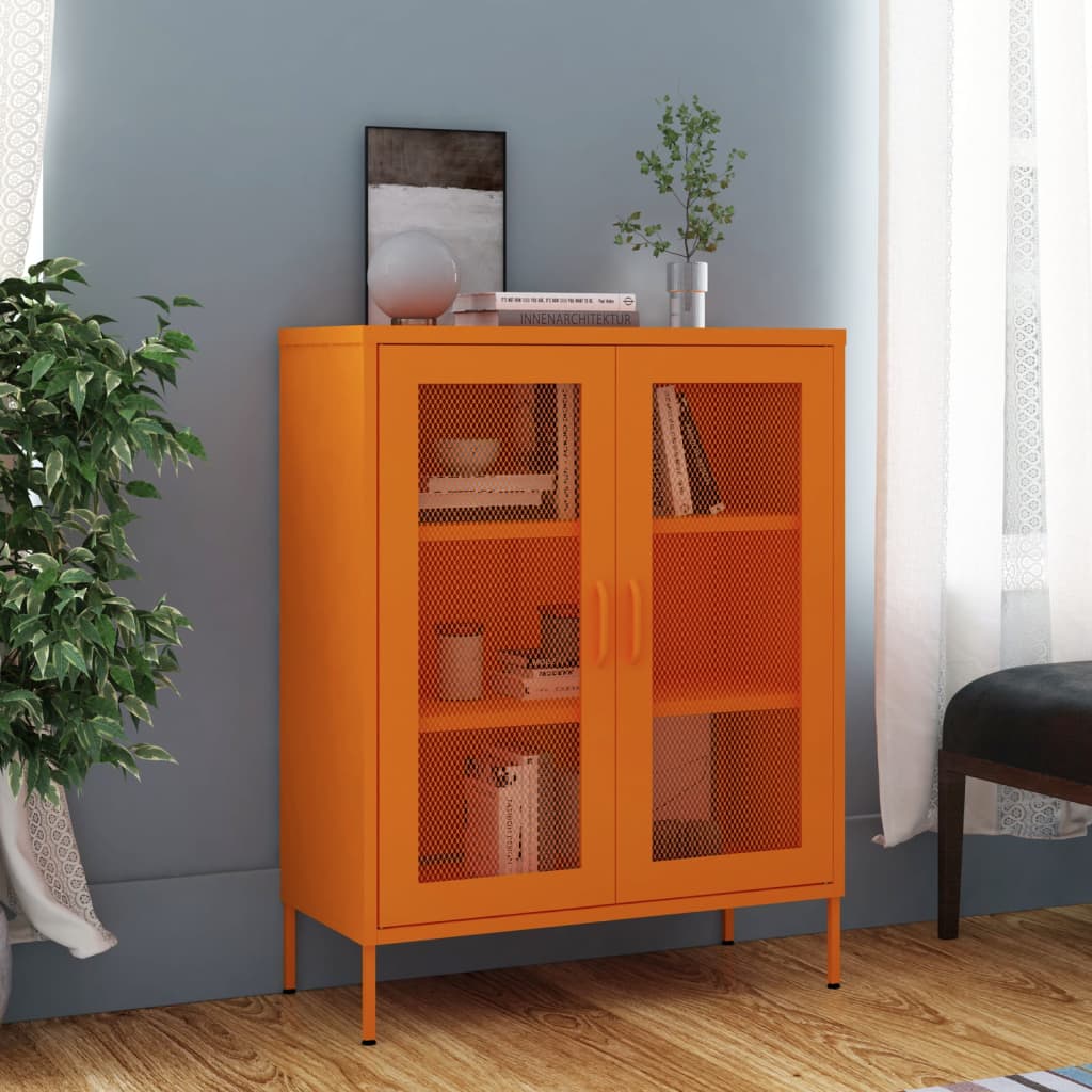 vidaXL Storage Cabinet Sideboard Filing Cabinet with Shelves for Hallway Steel-9