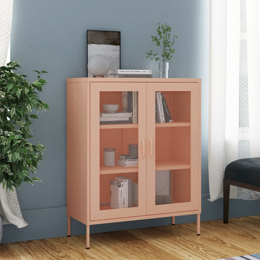vidaXL Storage Cabinet Sideboard Filing Cabinet with Shelves for Hallway Steel-10