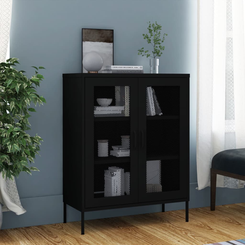 vidaXL Storage Cabinet Sideboard Filing Cabinet with Shelves for Hallway Steel-1