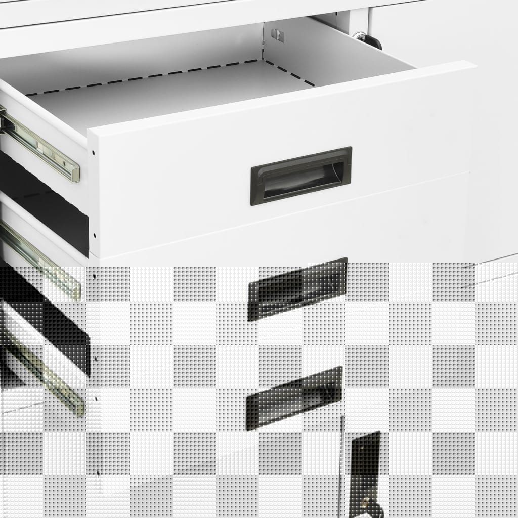 vidaXL Filing Cabinet Storage File Cabinet with Shelves for Living Room Steel-3