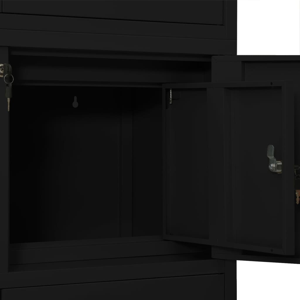 vidaXL Filing Cabinet Storage File Cabinet with Shelves for Living Room Steel-2