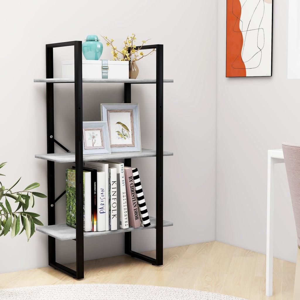 vidaXL Storage Shelf Concrete Gray 23.6"x11.8"x41.3" Engineered Wood-1