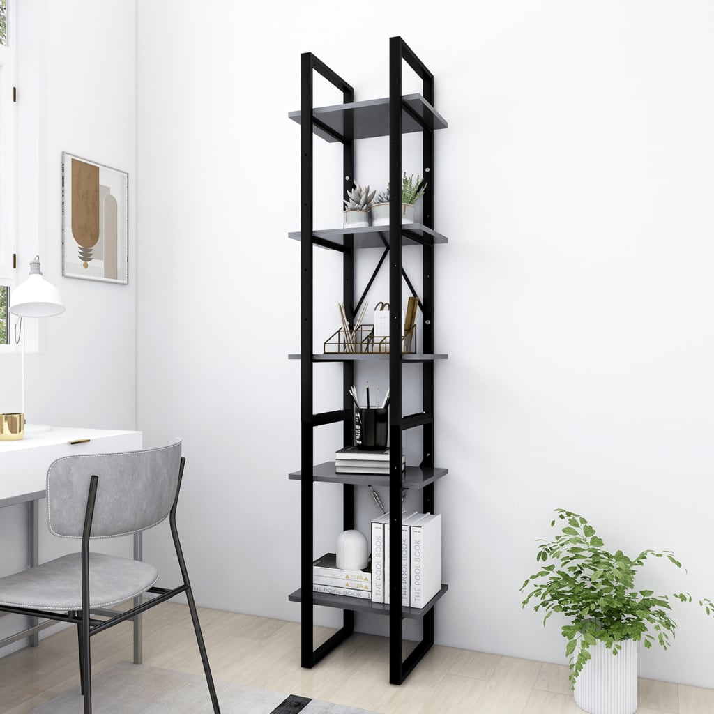 vidaXL Bookshelf Bookcase Book Rack Standing Shelf Cabinet Engineered Wood-16