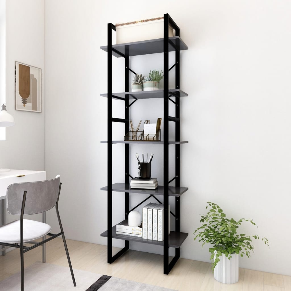 vidaXL Bookshelf Bookcase Book Rack Standing Shelf Cabinet Engineered Wood-13
