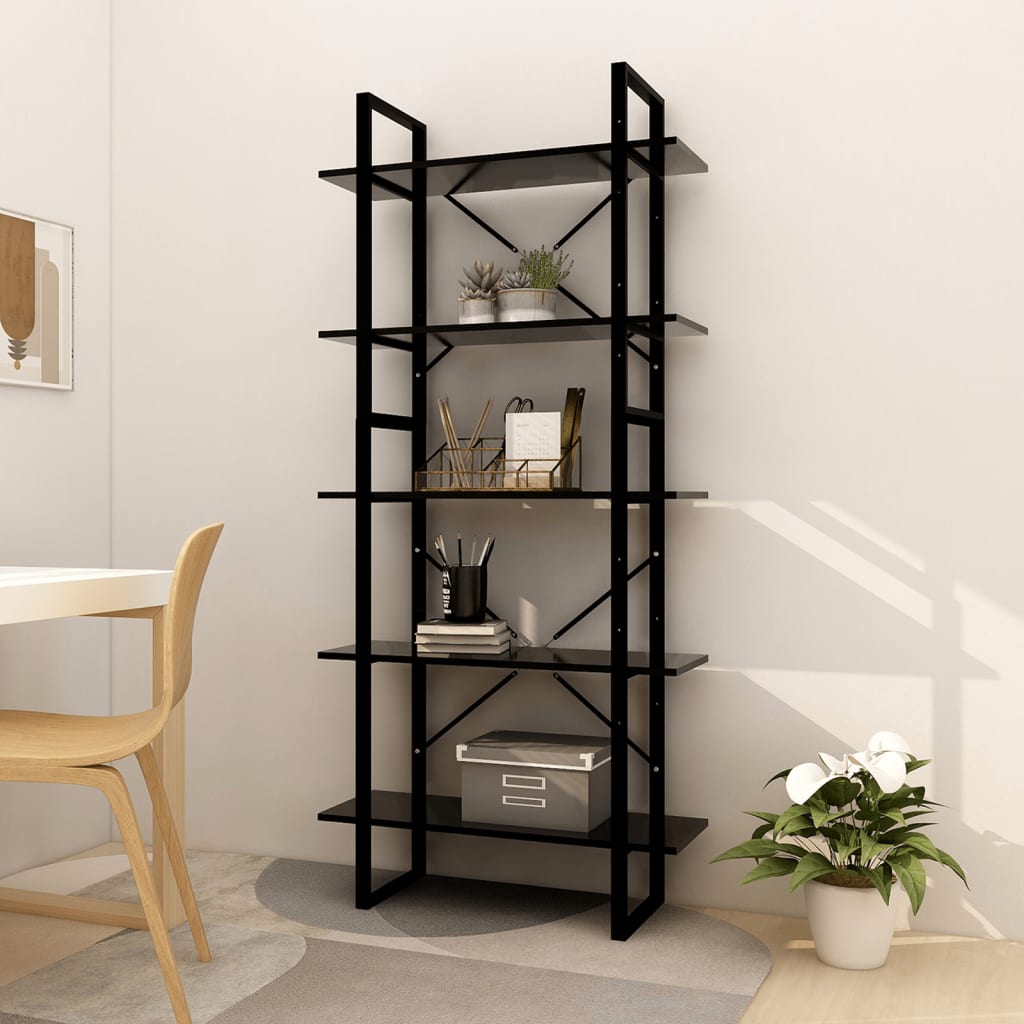 vidaXL Bookshelf Bookcase Book Rack Standing Shelf Cabinet Engineered Wood-5