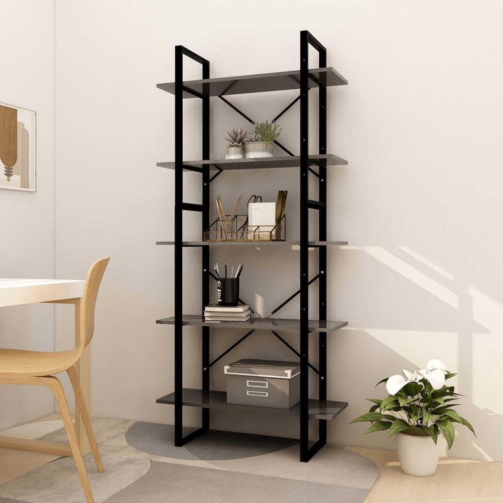 vidaXL Bookshelf Bookcase Book Rack Standing Shelf Cabinet Engineered Wood-14