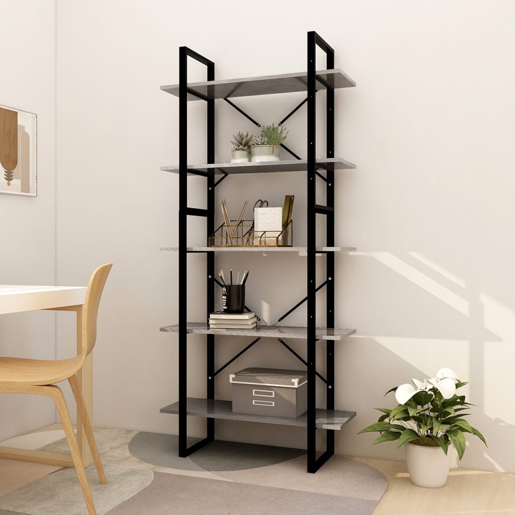 vidaXL Bookshelf Bookcase Book Rack Standing Shelf Cabinet Engineered Wood-12