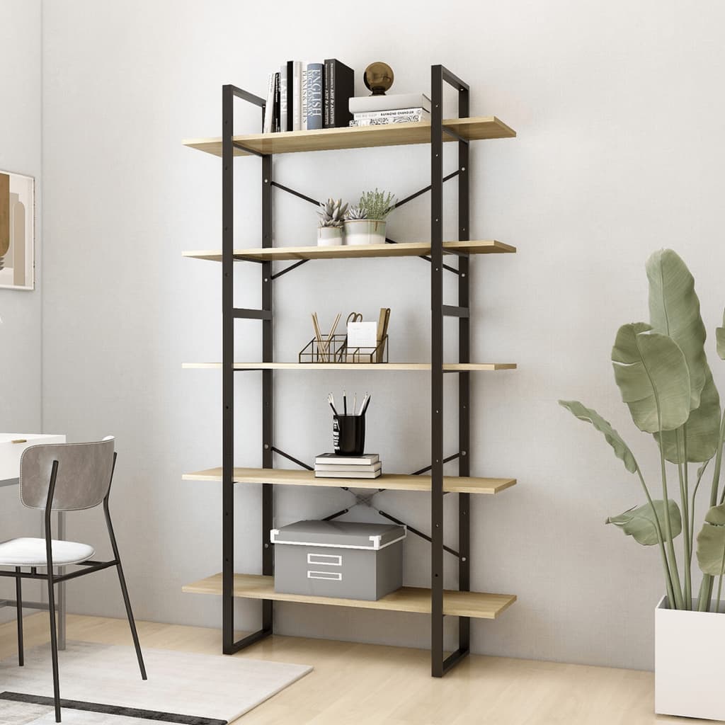 vidaXL Bookshelf Bookcase Book Rack Standing Shelf Cabinet Engineered Wood-19