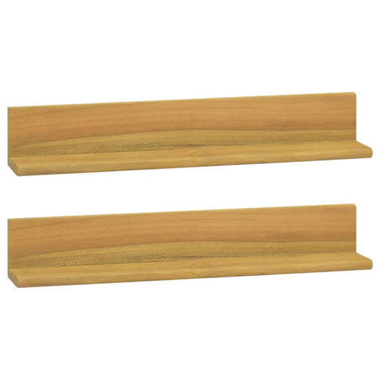vidaXL Wall Shelves Floating Shelves Display Shelves 2 Pcs Solid Wood Teak-0