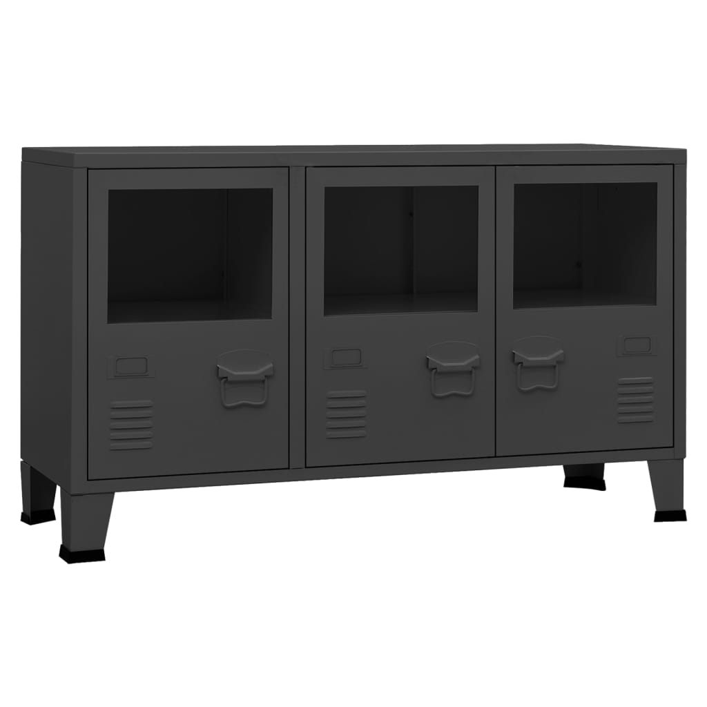 vidaXL Sideboard Industrial Storage Cabinet for Living Room Metal and Glass-1