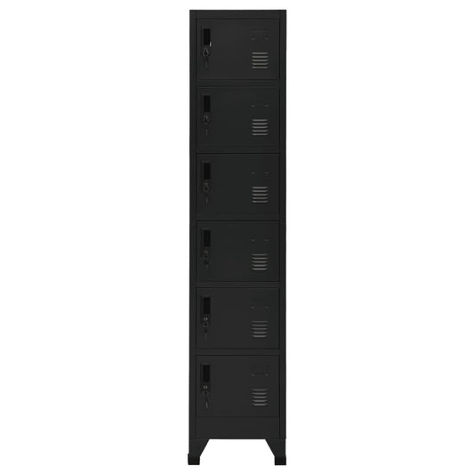 vidaXL Locker Cabinet Black 15"x15.7"x70.9" Steel-0
