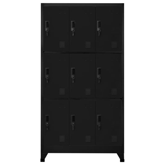 vidaXL Locker Cabinet Black 35.4"x17.7"x70.9" Steel-0