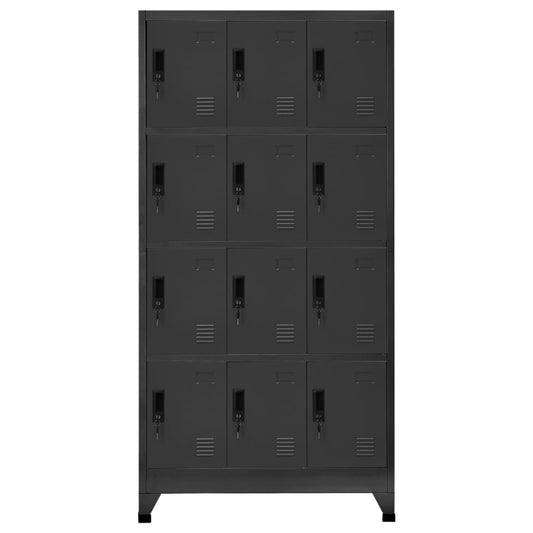 vidaXL Locker Cabinet Anthracite 35.4"x17.7"x70.9" Steel-0