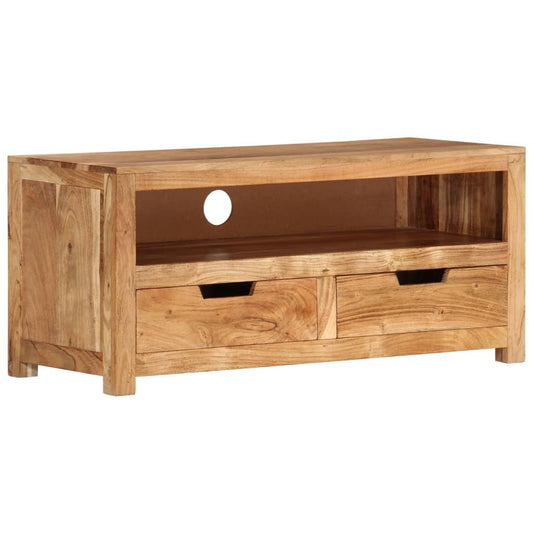 vidaXL TV Stand 34.6"x13.8"x15.7" Solid Wood Acacia-0