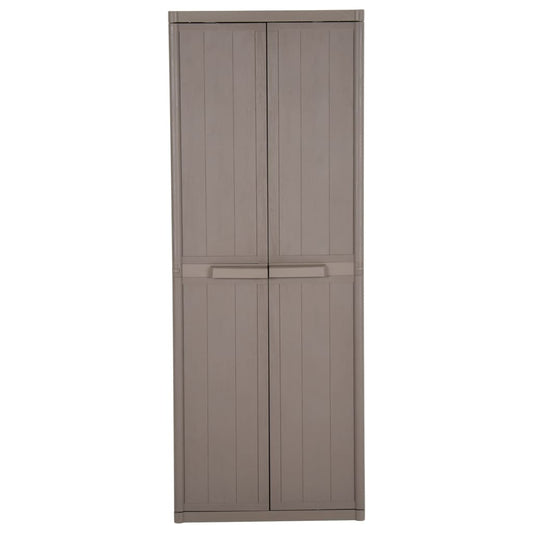 vidaXL Garden Storage Cabinet Brown 25.6"x17.7"x67.7" PP Wood Look-0