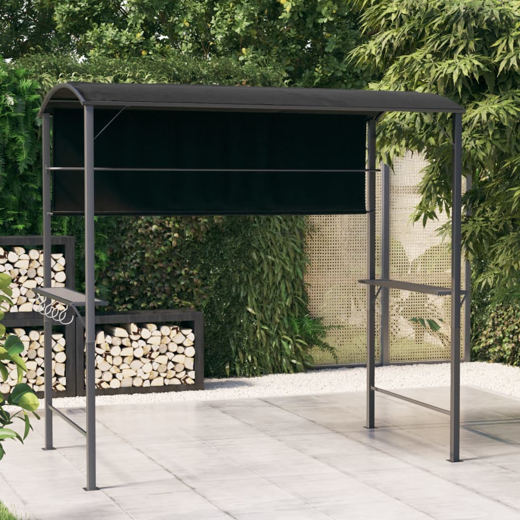 vidaXL Gazebo with Roof 86.6"x43.3"x78.7" Anthracite-0