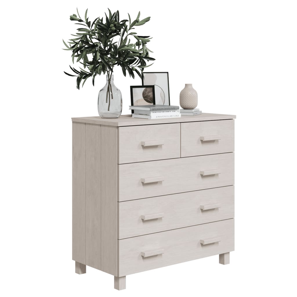 vidaXL Sideboard Bar Buffet Console Cabinet with Drawers HAMAR Solid Wood Pine-4