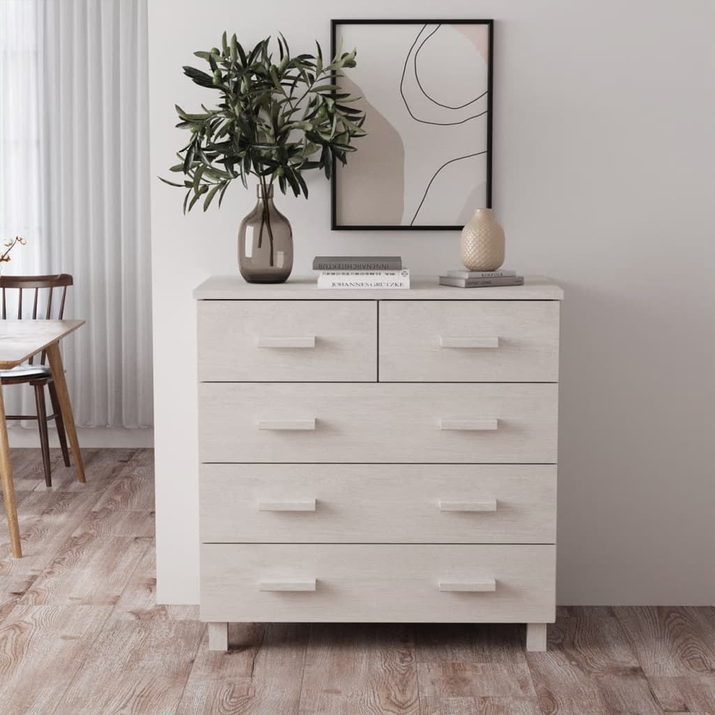 vidaXL Sideboard Bar Buffet Console Cabinet with Drawers HAMAR Solid Wood Pine-0