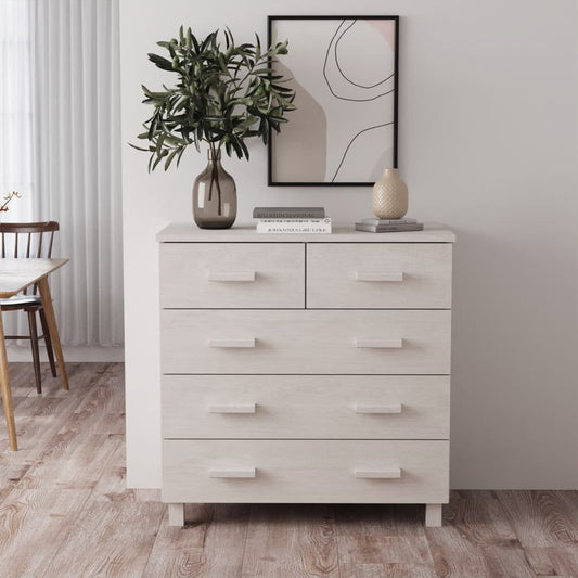 vidaXL Sideboard Bar Buffet Console Cabinet with Drawers HAMAR Solid Wood Pine-0