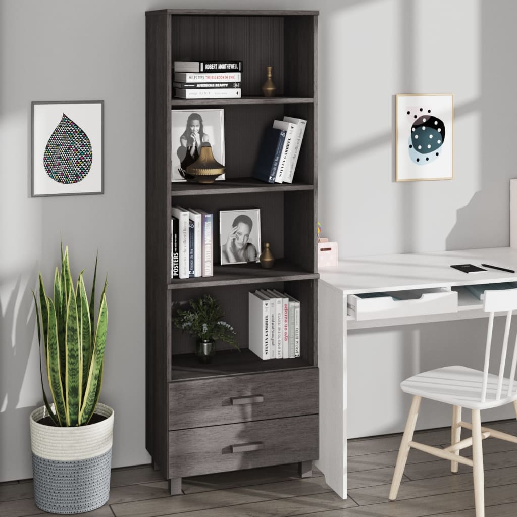 vidaXL Cabinet Bookshelf Entryway Cabinet with Storage HAMAR Solid Wood Pine-6