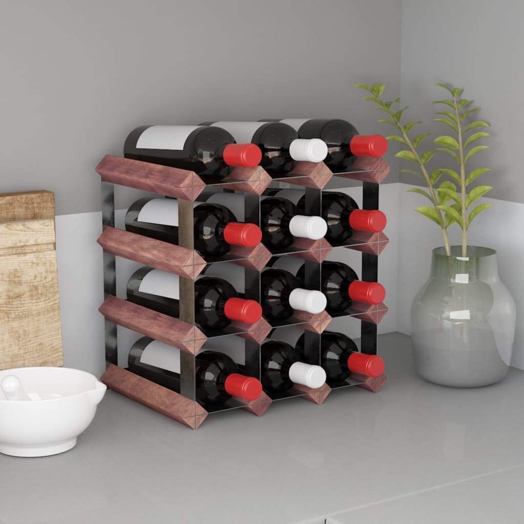 vidaXL Countertop Wine Rack Bottle Holder Wine Storage Organizer Solid Wood-13
