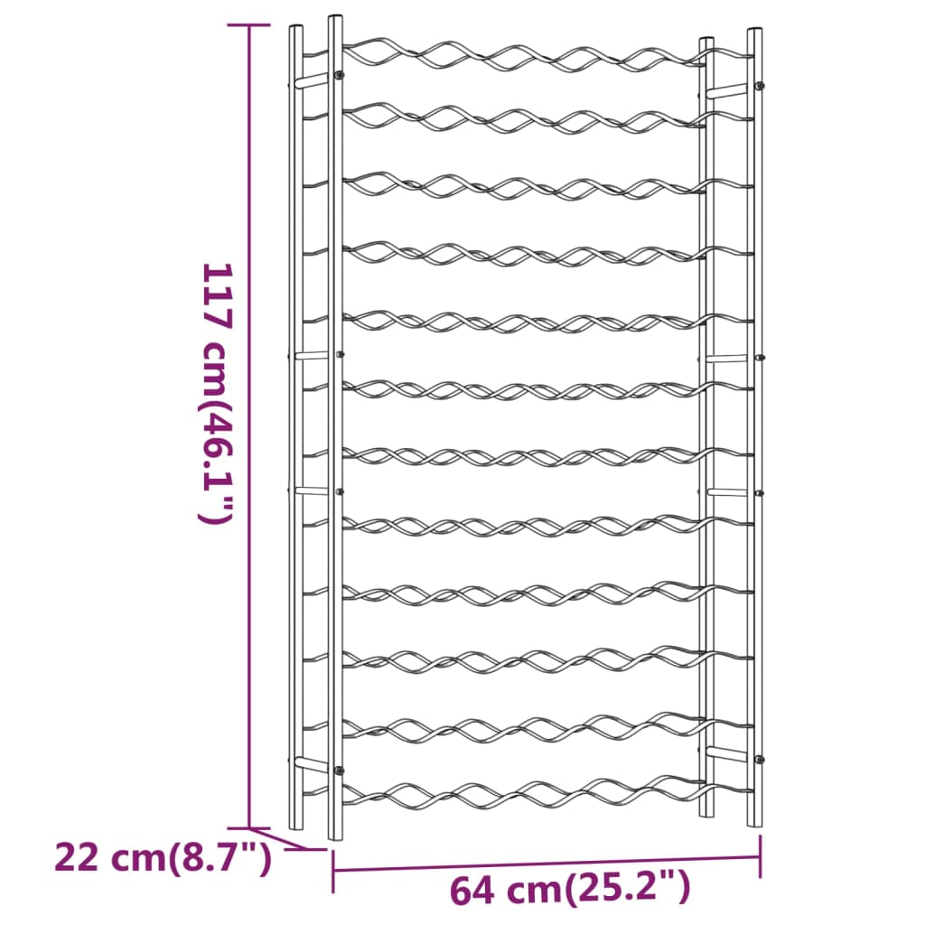 vidaXL Wine Rack Bottle Holder Wine Storage Organizer for Pantry Kitchen Metal-1