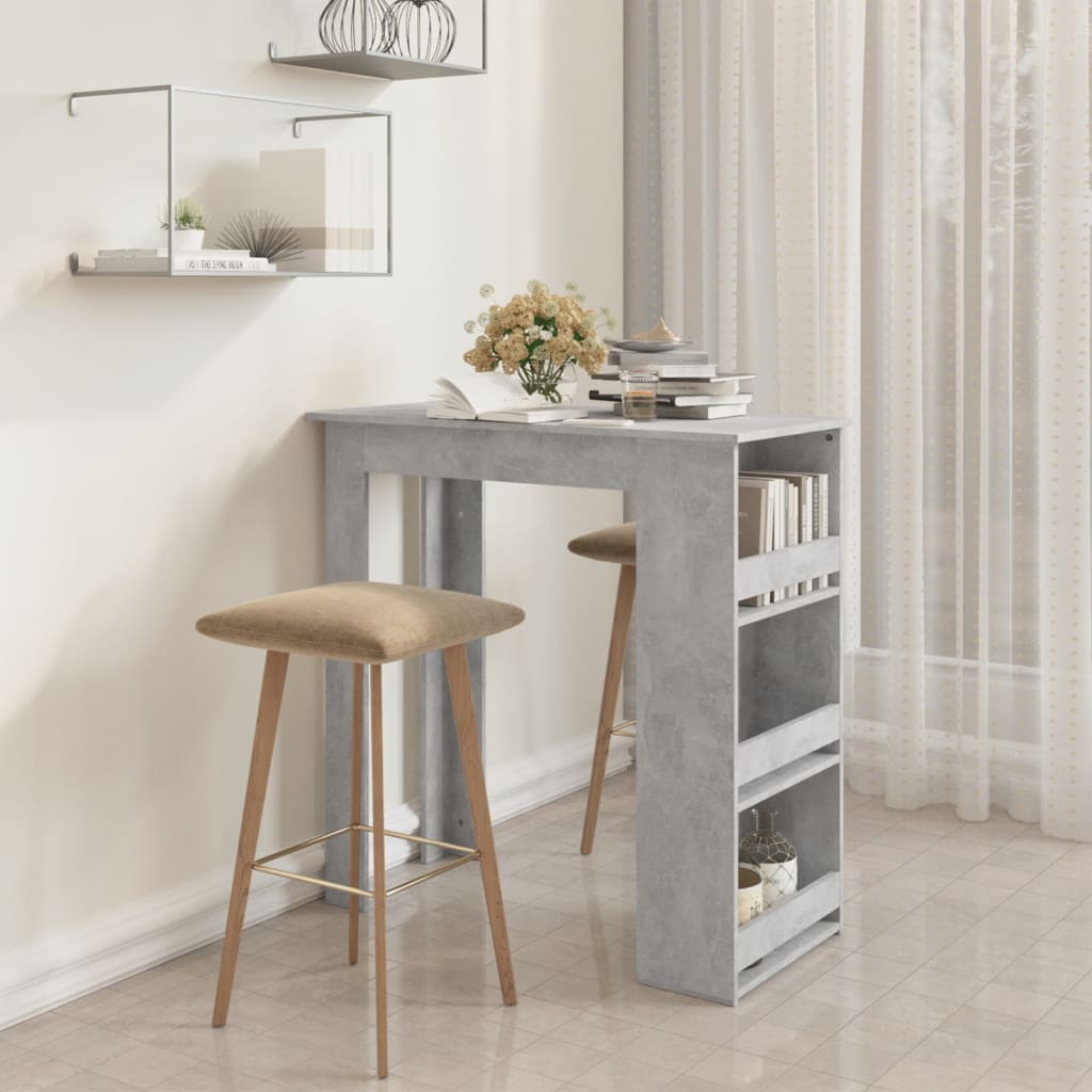 vidaXL Bar Table Kitchen Pub Bistro Table with Storage Rack Engineered Wood-8