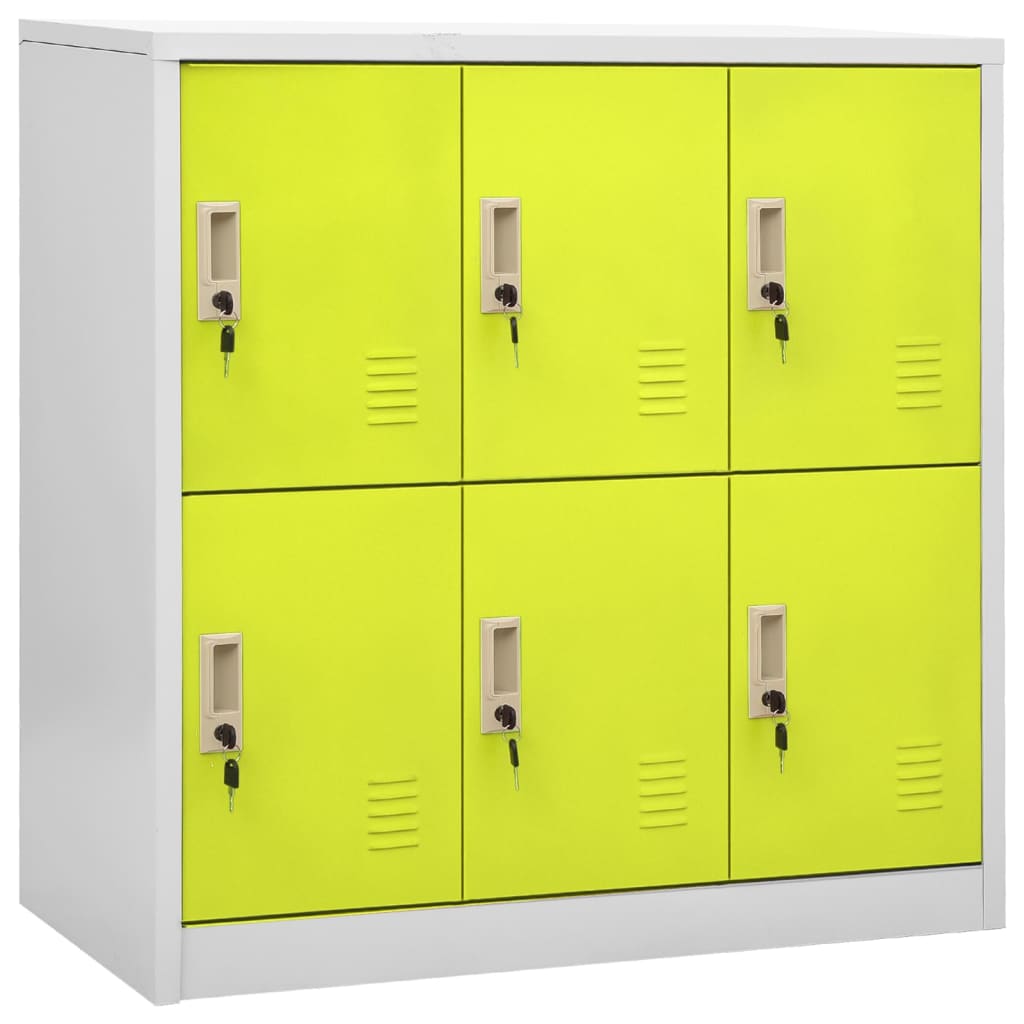 vidaXL Locker Cabinets 5 pcs Light Gray and Green 35.4"x17.7"x36.4" Steel-2