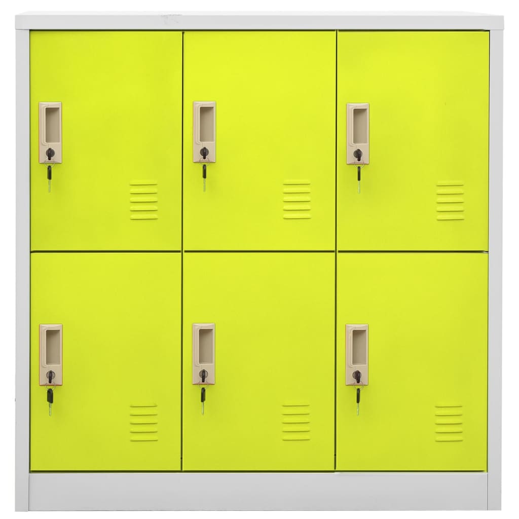 vidaXL Locker Cabinets 5 pcs Light Gray and Green 35.4"x17.7"x36.4" Steel-3